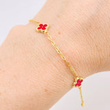 Pulso Aro Seguido Trebol Doble Faz 2.4gr / 19cm / 8mm Oro Amarillo 18K * Pulso Aro Seguido Trebol Doble Faz 2.4gr / 19cm / 8mm Oro Amarillo 18K *