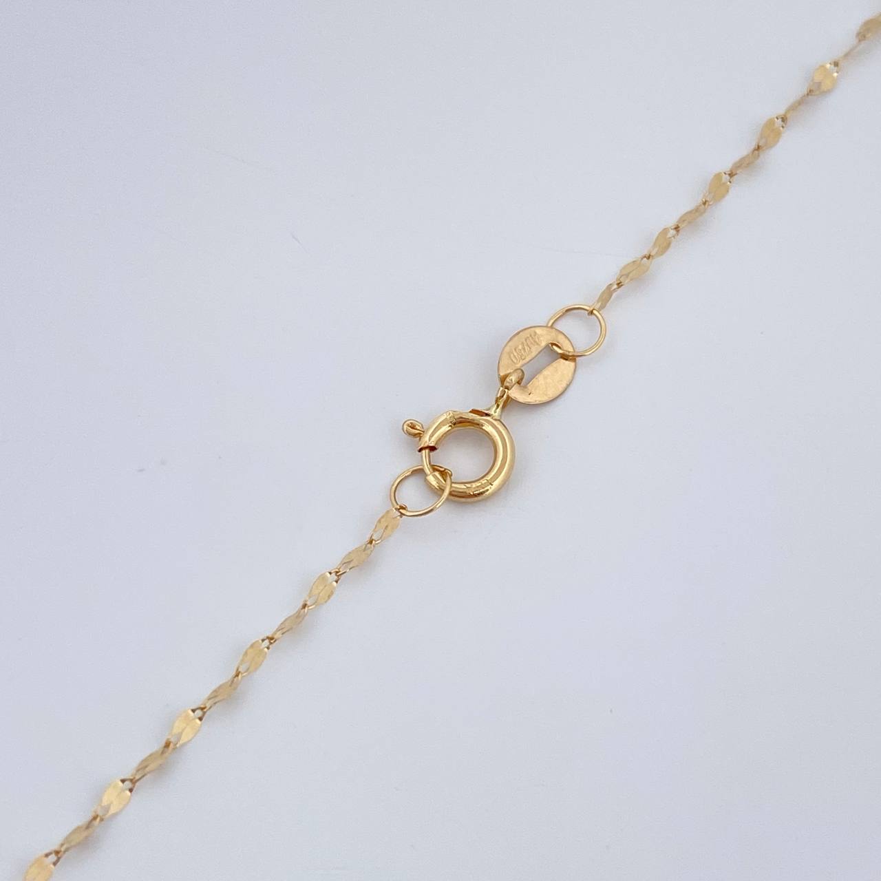 Set Cadena y Dije Flor Espejo+Corazon 0.65gr / 44.9cm / 0.34mm Oro Amarillo 18K $ Set Cadena y Dije Flor Espejo+Corazon 0.65gr / 44.9cm / 0.34mm Oro Amarillo 18K $