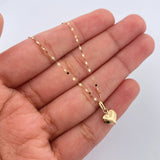 Set Cadena y Dije Flor Espejo+Corazon 0.65gr / 44.9cm / 0.34mm Oro Amarillo 18K $ Set Cadena y Dije Flor Espejo+Corazon 0.65gr / 44.9cm / 0.34mm Oro Amarillo 18K $