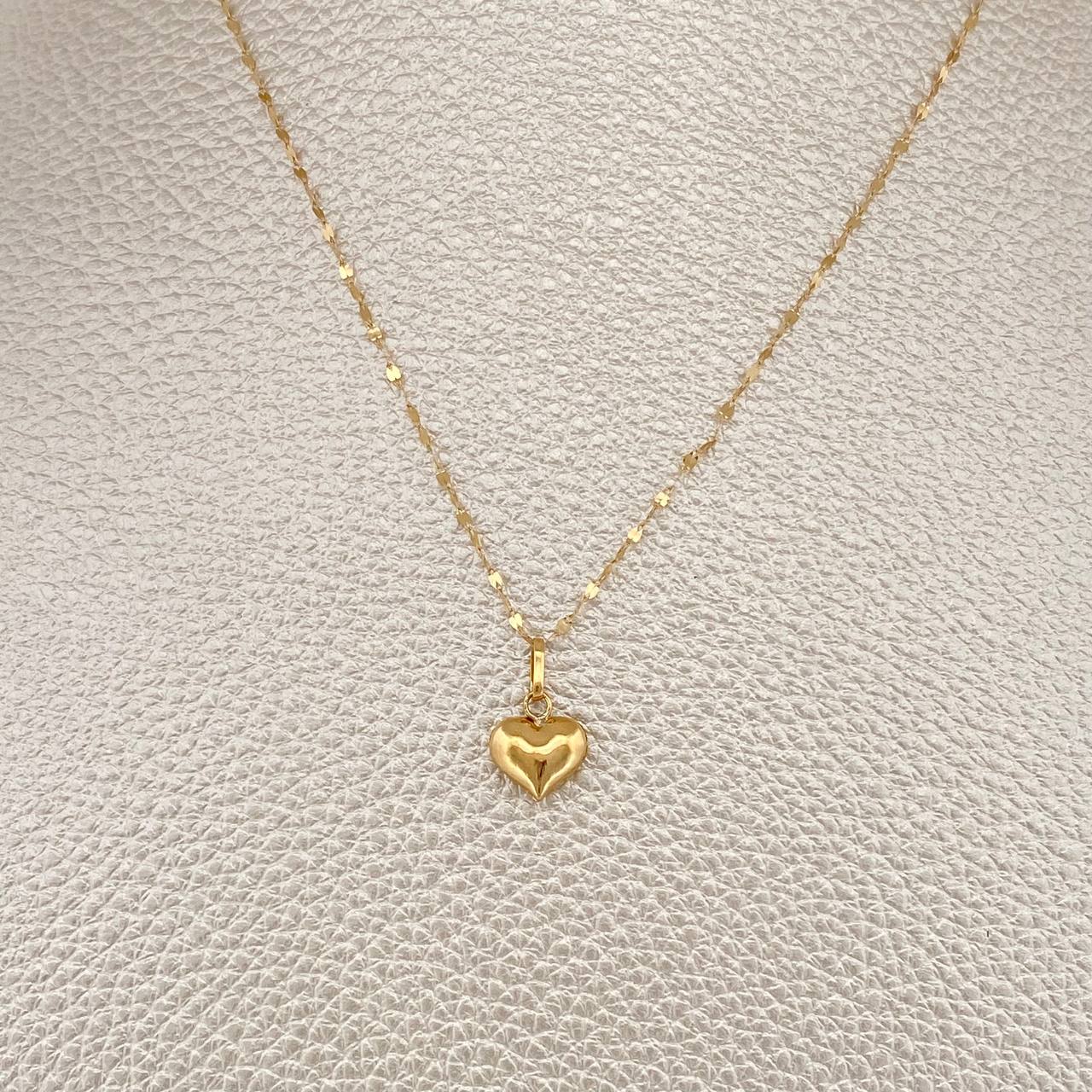 Set Cadena y Dije Flor Espejo+Corazon 0.65gr / 44.9cm / 0.34mm Oro Amarillo 18K $ Set Cadena y Dije Flor Espejo+Corazon 0.65gr / 44.9cm / 0.34mm Oro Amarillo 18K $