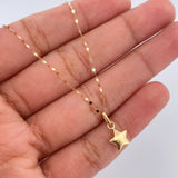 Set Cadena y Dije Flor Espejo+Estrella 0.65gr / 44.8cm / 0.4mm Oro Amarillo 18K $ Set Cadena y Dije Flor Espejo+Estrella 0.65gr / 44.8cm / 0.4mm Oro Amarillo 18K $