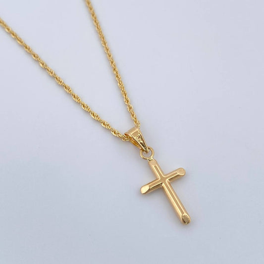 Set Cadena y Dije Lazo+Cruz 1.25gr / 40.1cm / 1.1mm Oro Amarillo 18K (Oferta) $