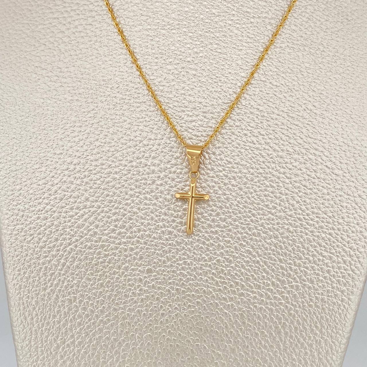 Set Cadena y Dije Lazo+Cruz 1.35gr / 40cm / 1.2mm Oro Amarillo 18K (Oferta) $ Set Cadena y Dije Lazo+Cruz 1.35gr / 40cm / 1.2mm Oro Amarillo 18K (Oferta) $