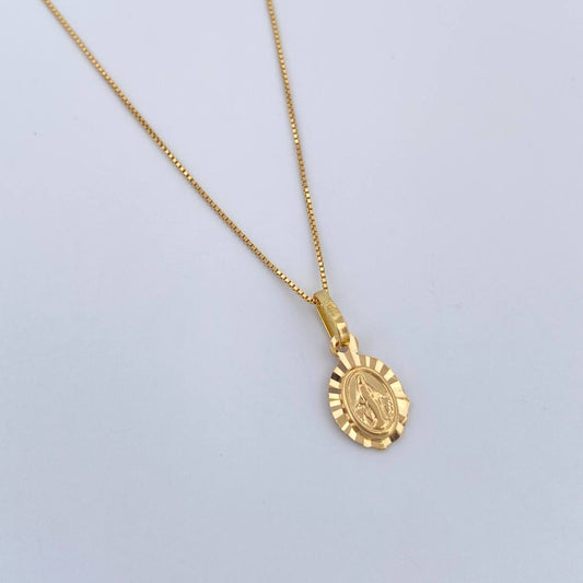Set Cadena y Dije Veneciana+Virgen Milagrosa 1.95gr / 44.9cm / 0.5mm Oro Amarillo 18K (Oferta) $