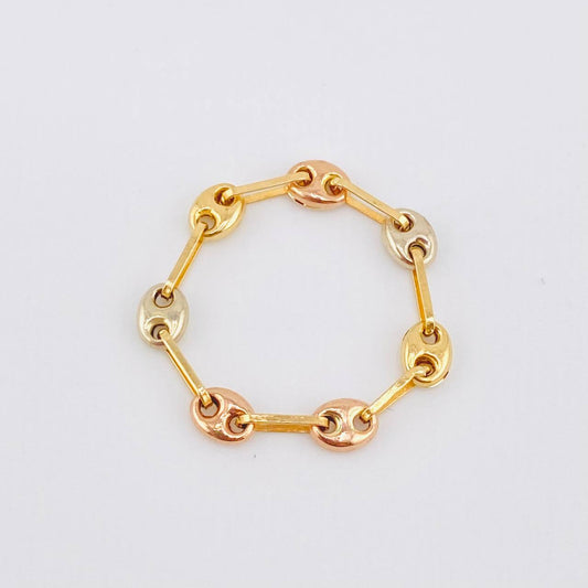 Anillo Gc 0.55gr / T5 1/4- T5 / 3.35mm Tres Oros 18K ©