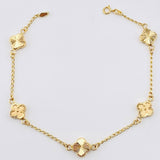 Pulso Aro Seguido Trebol Doble Faz Dorado 2.95gr / 18.5cm / 8mm Oro Amarillo 18K * Pulso Aro Seguido Trebol Doble Faz Dorado 2.95gr / 18.5cm / 8mm Oro Amarillo 18K *