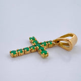 Dije Cruz Esmeraldas 0.6gr / 2cm / Oro Amarillo 18K & Dije Cruz Esmeraldas 0.6gr / 2cm / Oro Amarillo 18K &