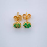 Topos Flor Esmeralda 1.2gr / Oro Amarillo 18K & Topos Flor Esmeralda 1.2gr / Oro Amarillo 18K &