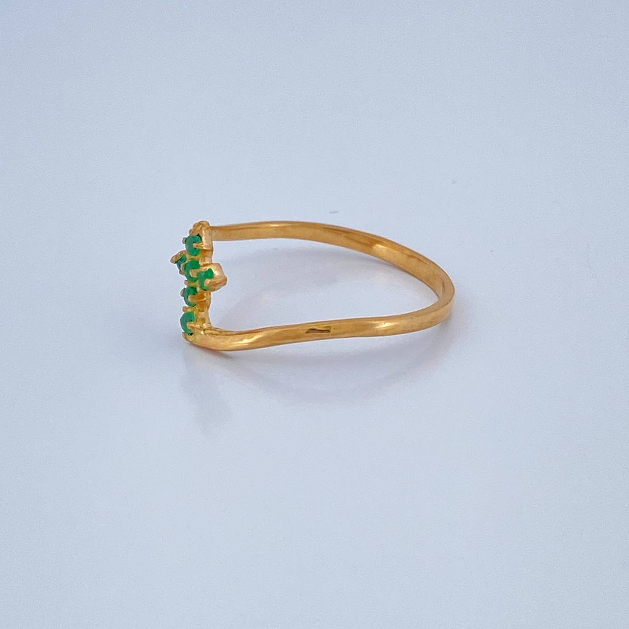 Anillo Cruz Esmeraldas 1.15gr / T5 3/4 / Oro Amarillo 18K & Anillo Cruz Esmeraldas 1.15gr / T5 3/4 / Oro Amarillo 18K &