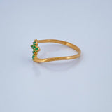 Anillo Cruz Esmeraldas 1.15gr / T5 3/4 / Oro Amarillo 18K & Anillo Cruz Esmeraldas 1.15gr / T5 3/4 / Oro Amarillo 18K &