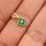 Dije Flores Esmeralda 0.65gr / 1.2cm / Oro Amarillo 18K & Dije Flores Esmeralda 0.65gr / 1.2cm / Oro Amarillo 18K &