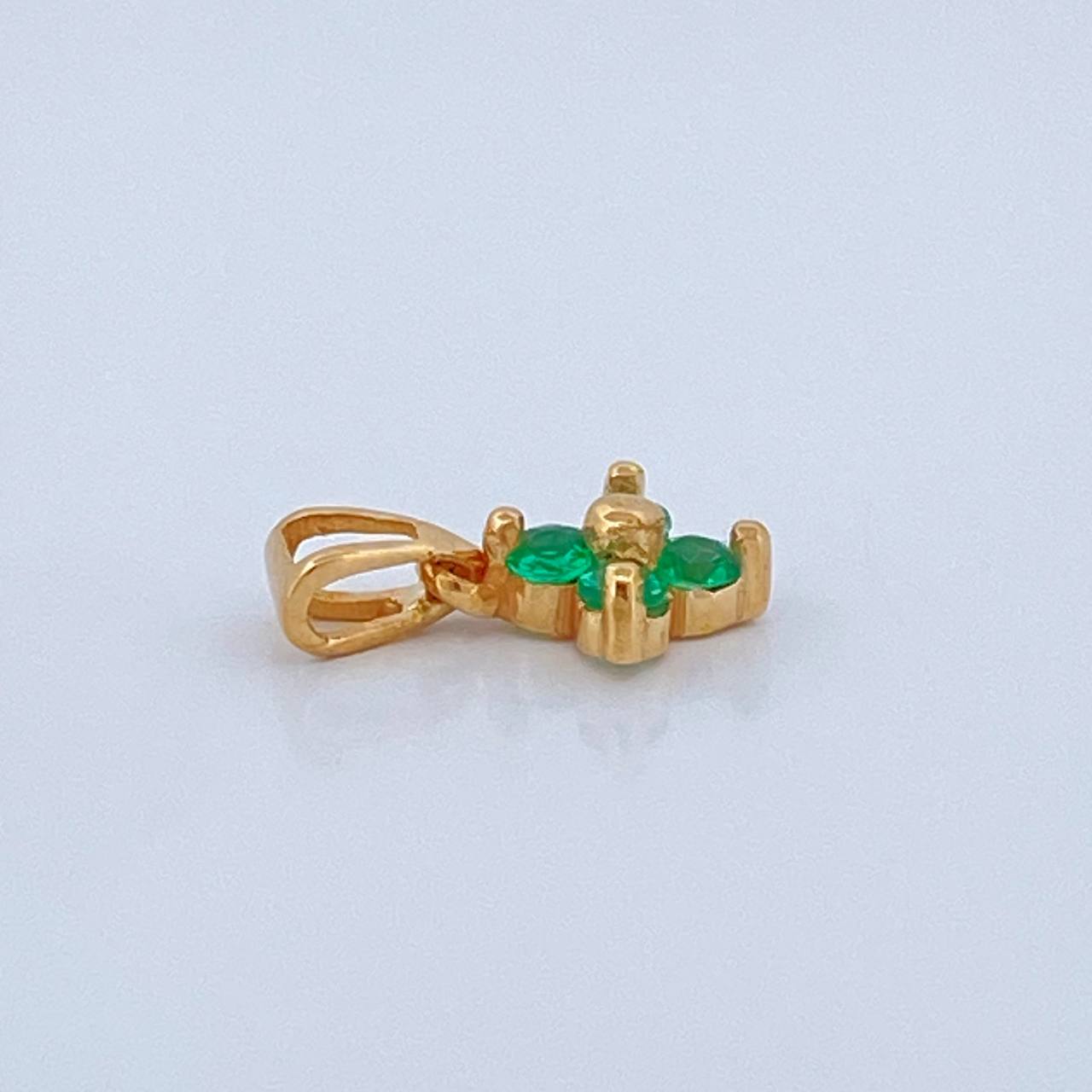 Dije Flor Esmeralda 0.8gr / 1.5cm / Oro Amarillo 18K & Dije Flor Esmeralda 0.8gr / 1.5cm / Oro Amarillo 18K &