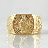 Anillo Virgen Milagrosa Sello Camandula 4.45gr / T7 1/4 / Diamantado Oro Amarillo 18K Anillo Virgen Milagrosa Sello Camandula 4.45gr / T7 1/4 / Diamantado Oro Amarillo 18K