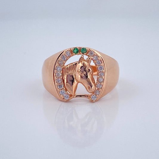 Anillo Herradura Caballo 4.9gr / T10 1/2 / Oro Rosa 18K %