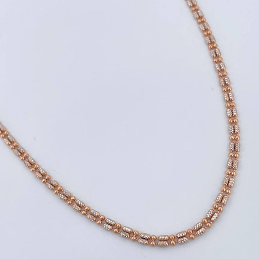 Cadena Morse 10.85gr / 60.5cm / 2.93mm Dos Oros Blanco Rosa +3 18K %