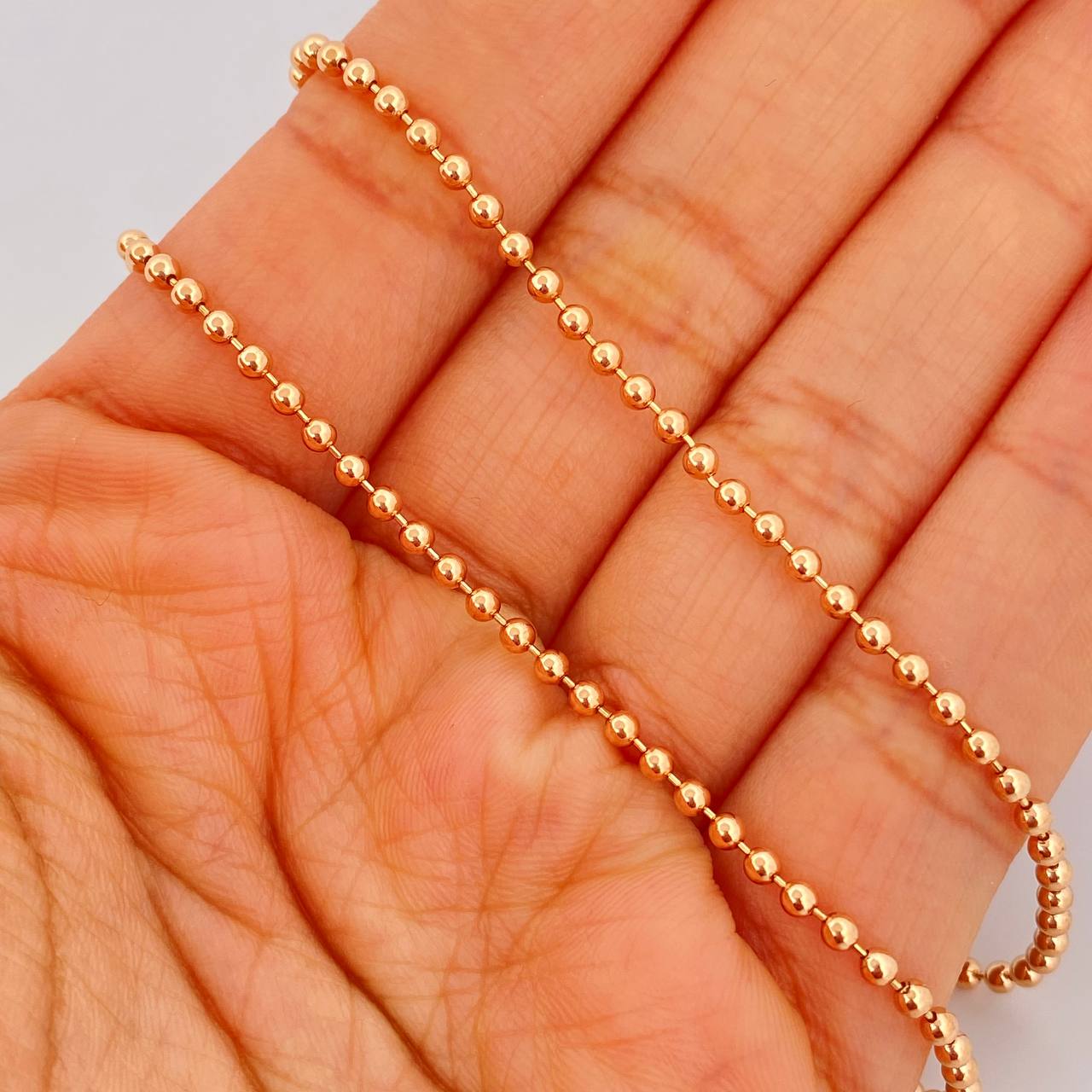 Cadena Militar 10.4gr / 50.5cm / 2mm Oro Rosa +3 18K % Cadena Militar 10.4gr / 50.5cm / 2mm Oro Rosa +3 18K %