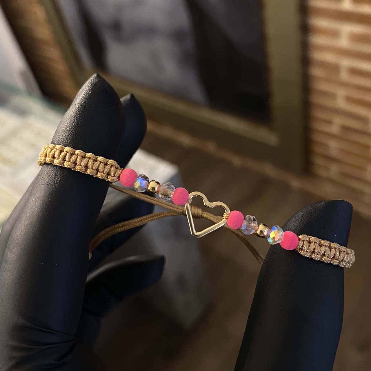 Pulsera Caqui Corazon Pinky Refrax Bolas 3mm Lisas Oro Amarillo Pulsera Caqui Corazon Pinky Refrax Bolas 3mm Lisas Oro Amarillo