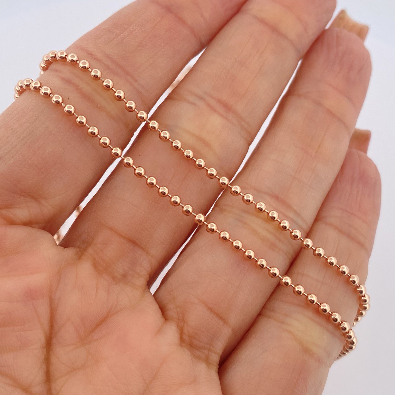 Cadena Militar 10.15gr / 61cm / Oro Rosa +3 18K &