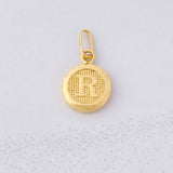 Dije Circulo Letra R 0.45g / 1.6cm Oro Amarillo 18K