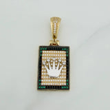 Dije Placa Corona 7.95 g / 4.1 cm Tres Oros 18K