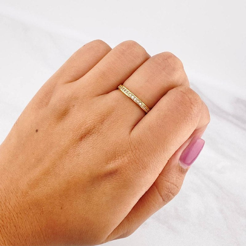 Anillo Carril 1.65g / T7 Oro Amarillo 18K
