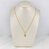 Set Cadena Lazo + Dije Cruz / 1,65 gr / 50.5 cm Oro Amarillo 18K
