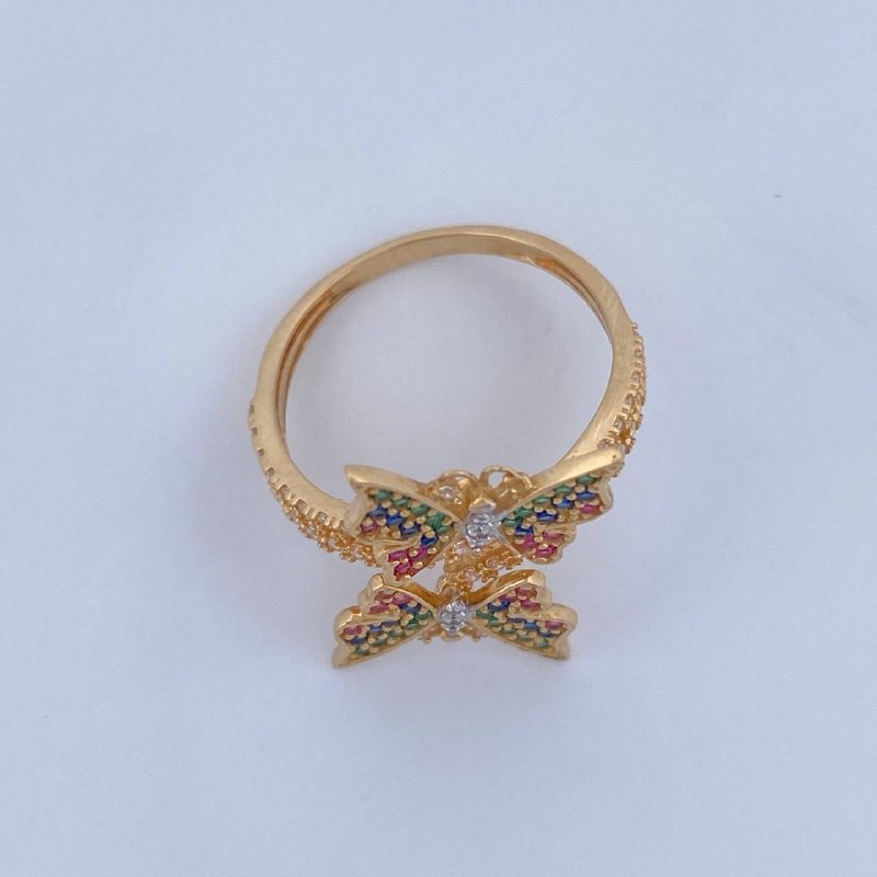 Anillo Pareja Mariposas 2.9gr / T6 1/2 / Oro Amarillo 18K &