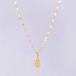 Set Cadena Flor Espejo + Dije Virgen Milagrosa / 1.25g / 45cm Oro Amarillo 18K