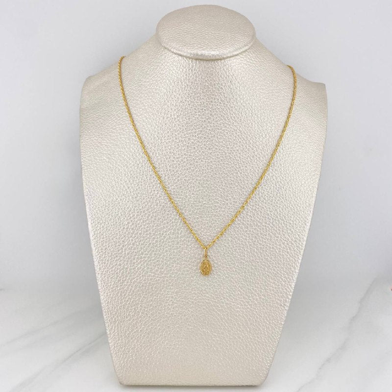 Set Cadena Lazo + Dije Virgen De La Medalla Milagrosa / 1,25 gr / 44.6 cm Oro Amarillo 18K