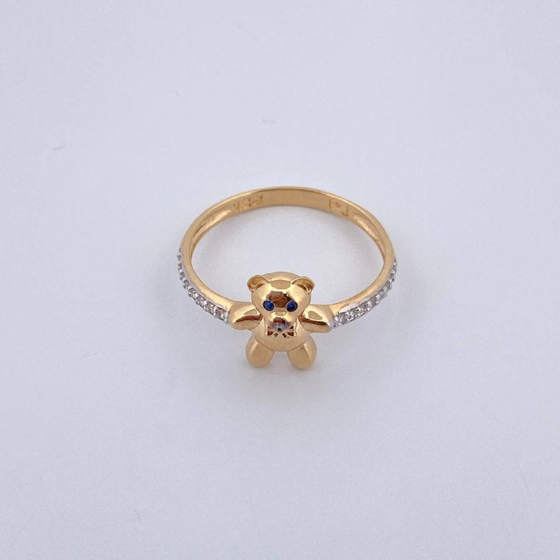 Anillo Oso Corbatin 2.3gr / T7 3/4 / Oro 18K $