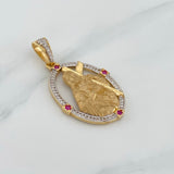 Dije Sagrado Corazon De Jesus 7.7 g / 4.3 cm Dos Oros Amarillo Blanco 18K