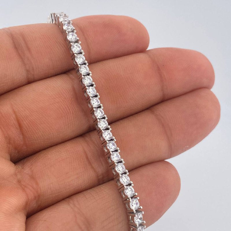 Pulso Tenis 16.3gr / 19.1cm / Oro Blanco 18K &