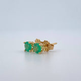 Topos Cuatro Garras Esmeralda 1gr / Oro Amarillo 18K +