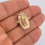Herraje Virgen de Guadalupe 4.9gr / 2.5cm / Dos Oros Amarillo Blanco 18K $