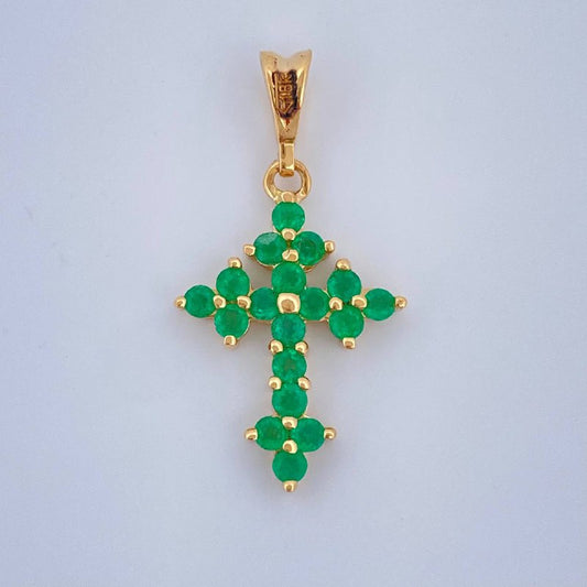 Dije Cruz Punta Trebol 0.95gr / 2.4cm / Oro Amarillo 18K &