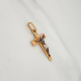 Dije Cruz Cristo Milagroso De Buga 1.4 g / 2.8 cm Tres Oros 18K