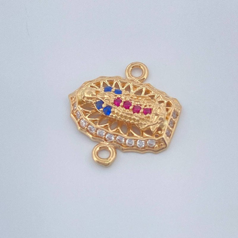 Herraje Virgen De Guadalupe 1.2gr / 1.5cm / Oro Amarillo 18K &