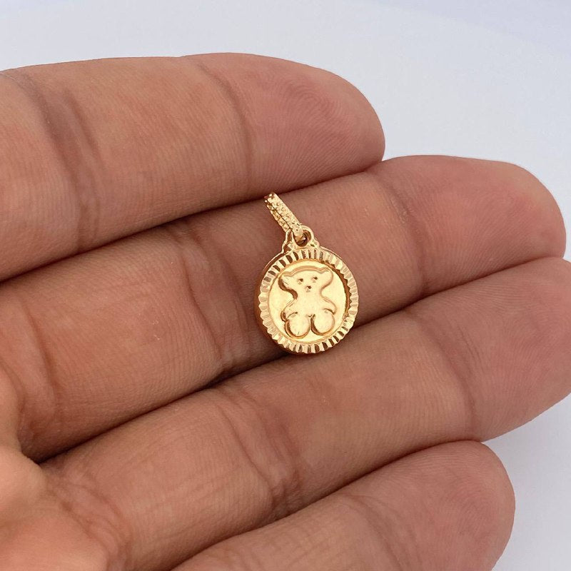 Dije Medalla Oso 0.95gr / 2cm / Oro Amarillo 18K &