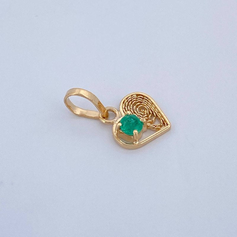 Dije Filigrana Corazon 0.45gr / 1.4cm / Oro Amarillo 18K &