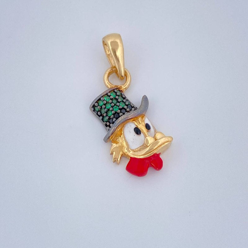 Dije Cabeza Pato 1.95gr / 2.5cm / Dos Oros Amarillo Negro 18K $