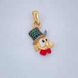 Dije Cabeza Pato 1.95gr / 2.5cm / Dos Oros Amarillo Negro 18K $