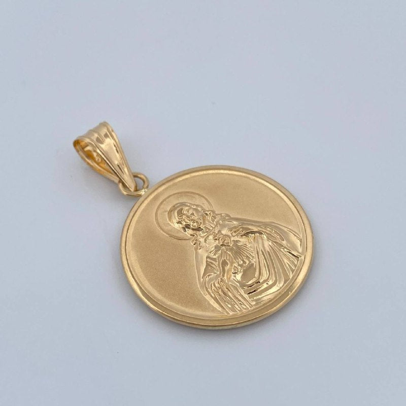 Dije Sagrado Corazon De Jesus - Virgen Del Carmen 3.5gr / 3.8cm / Oro Amarillo 18K &