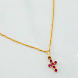 Set Cadena Lazo + Dije Cruz / 1,5 gr / 50 cm Oro Amarillo 18K