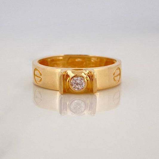 Anillo Solitario Tornillo 3.7 g / T6 3/4 Oro Amarillo 18K