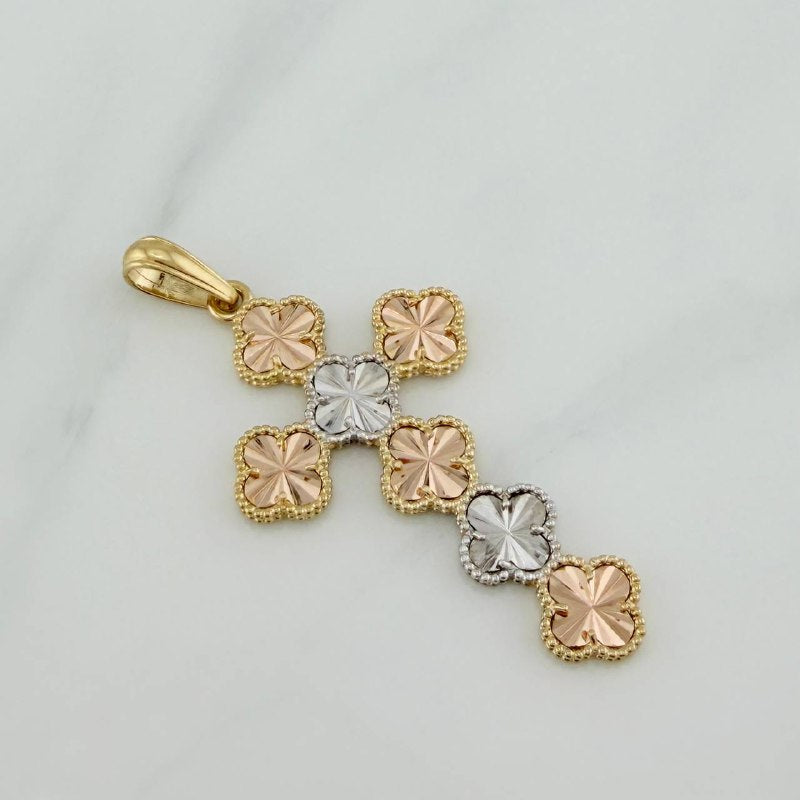 Dije Cruz Trebol 7.3 g / 6.1 cm Tres Oros 18K