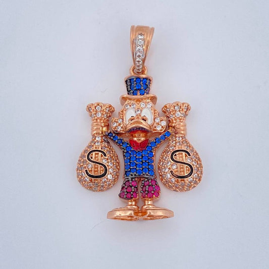 Dije Pato Bolsas De Dinero 9.35gr / 4cm / Tres Oros 18K $