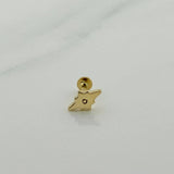 Piercing Estrella Cardenal 0.55 g / 0.9 cm Oro Amarillo 18K
