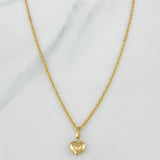 Set Cadena Lazo + Dije Corazón / 1,3 gr / 45 cm Oro Amarillo 18K