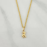 Set Cadena Lazo + Dije Oso / 1,15 gr / 45 cm Oro Amarillo 18K
