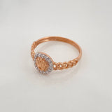Anillo Cubano Corona 1.9 g / T6 3/4 Dos Oros Blanco Rosa 18K